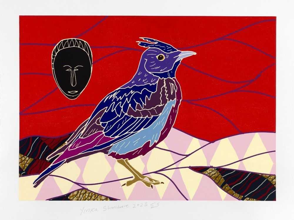 Yinka Shonibare, ‘African Bird Magic I’, 2023, Print, Relief prints with woodblock and fabric collage, Cristea Roberts Gallery, Numbered, Dated