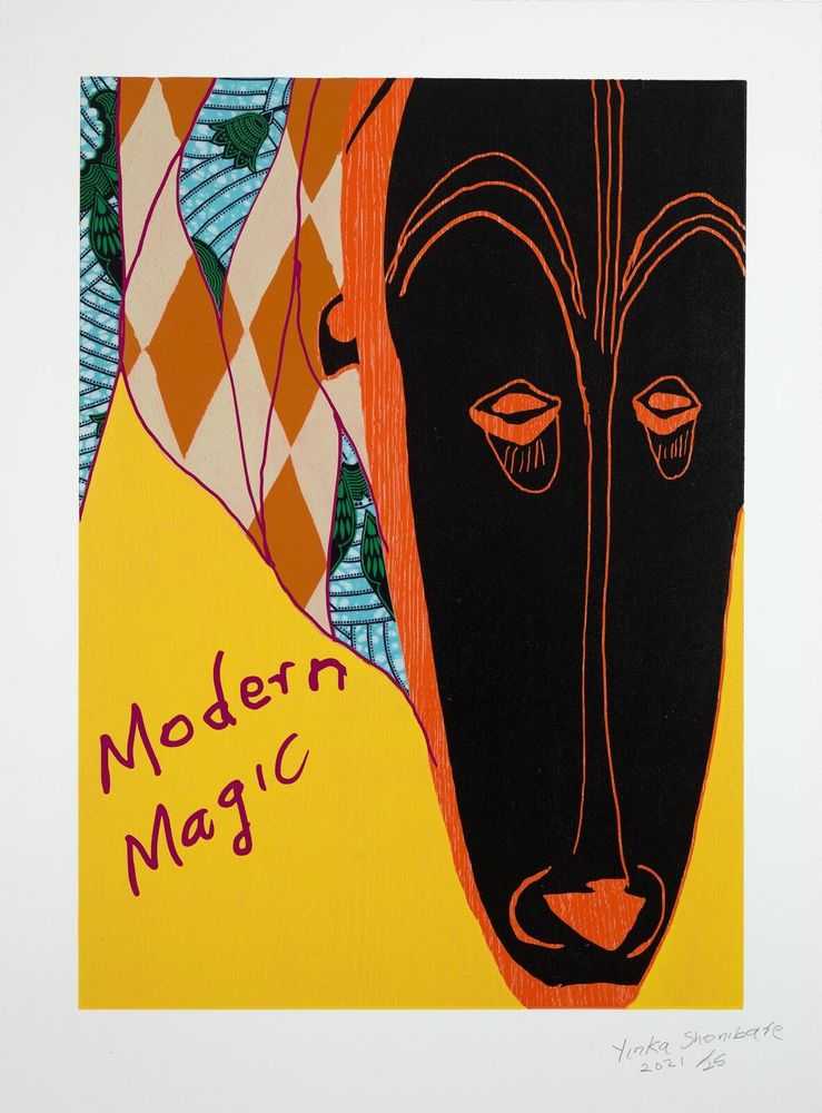 Yinka Shonibare, ‘Modern Magic II’, 2021, Print, From a set of five relief prints with woodblock and fabric collage on Somerset Tub Sized Satin Radiant White 410gsm paper, Cristea Roberts Gallery, Numbered, Dated