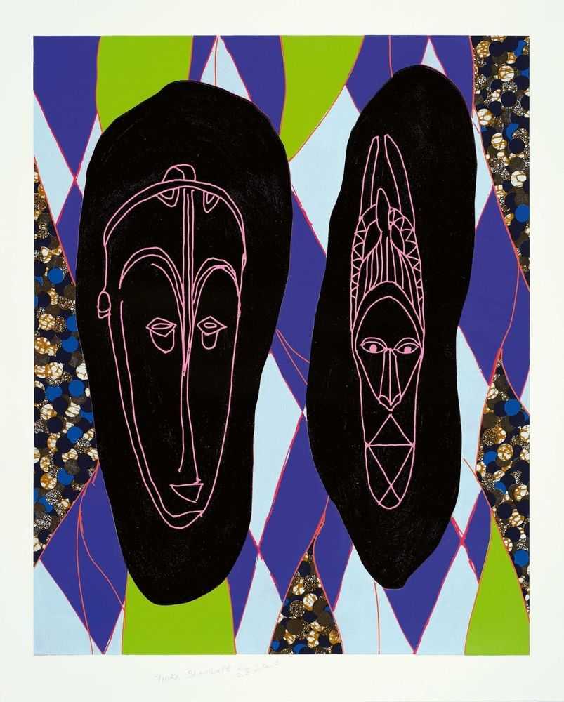 Yinka Shonibare, ‘Modern Spiritual I’, 2023, Print, Relief print with woodblock and batik fabric collage on Somerset Tub Sized Satin Radiant White 410gsm paper, null, Numbered, Dated