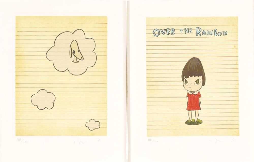 Yoshitomo Nara, ‘Over the Rainbow (Diptych)’, 2005, Print, Two lithographs, KIDO Press, Numbered, Dated