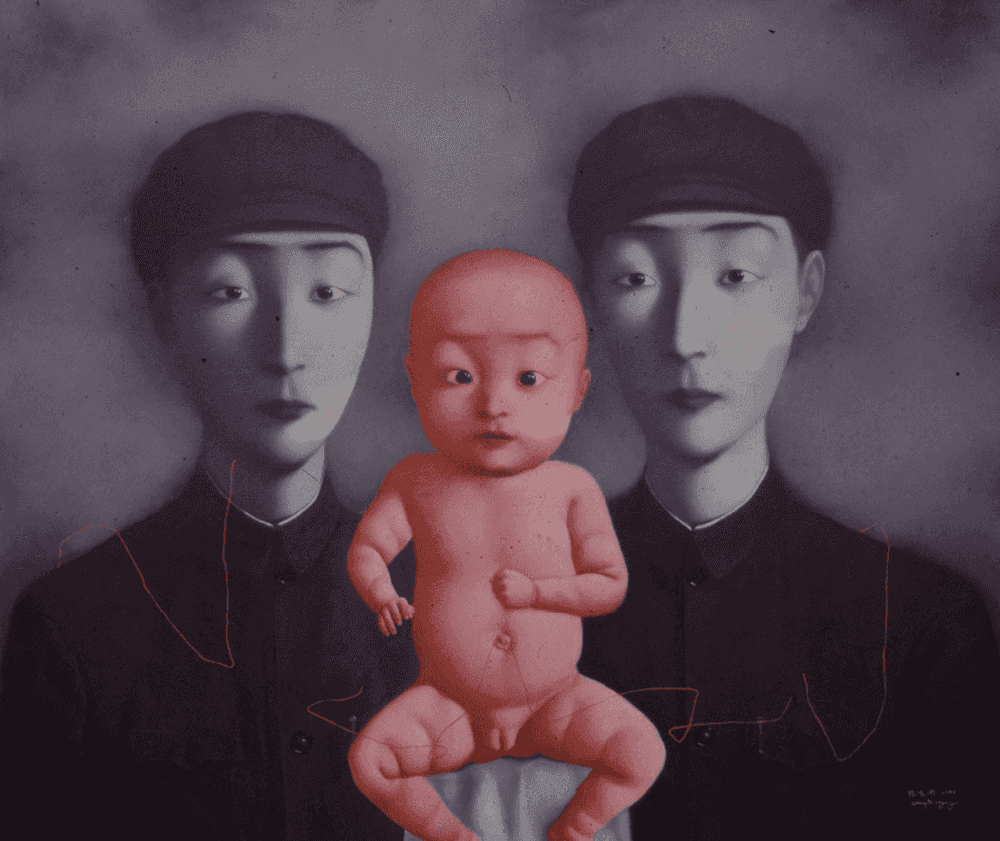 Zhang Xiaogang, ‘Comrades with Red Baby - VI’, 2008, Print, Lithograph, null, Numbered