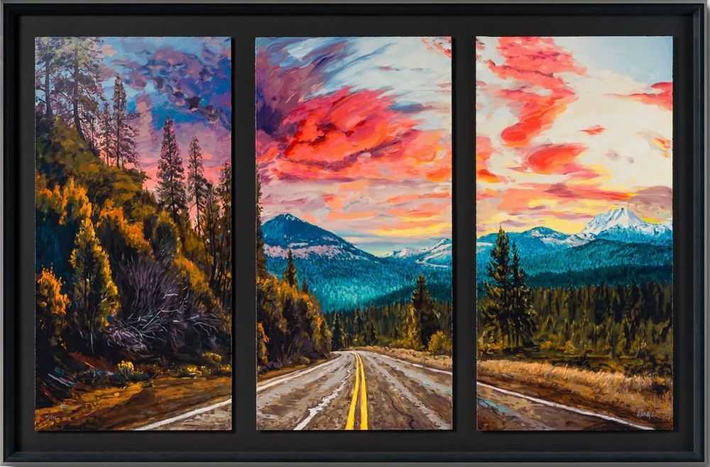 Bob Dylan, ‘Mountain Road (Triptych)’, 2024, Print, Fine Art Print, Mixed Media, and Silkscreen, null, Numbered, Framed