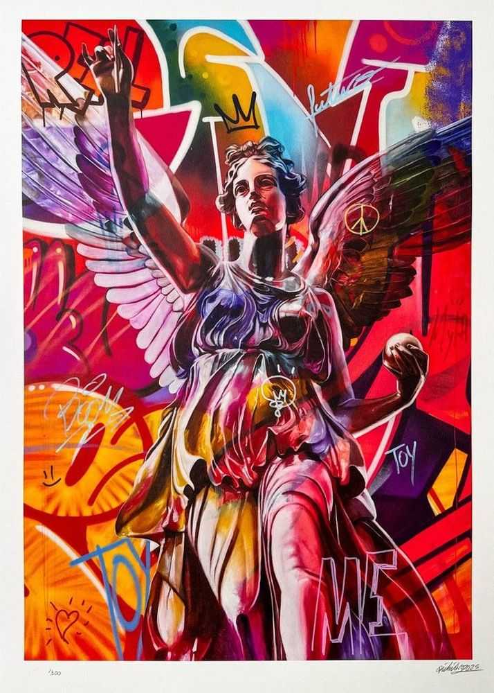 Pichiavo, ‘Orphic Hymn to Winged Niké (Hand-finished)’, 2025, Print, Hand-finished giclée print on Hahnemühle FineArt 300gsm cotton paper, null, Numbered