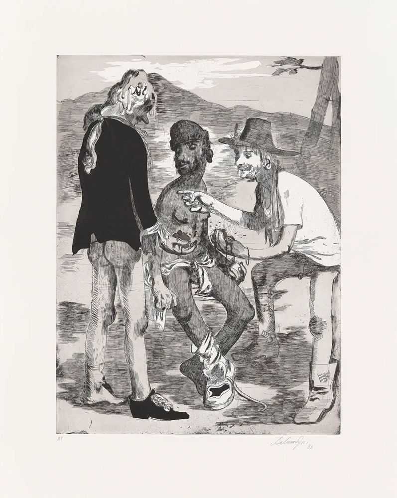Salman Toor, ‘The Barter’, 2025, Print, Intaglio on Arches En Tout Cas paper, null, Numbered, Dated