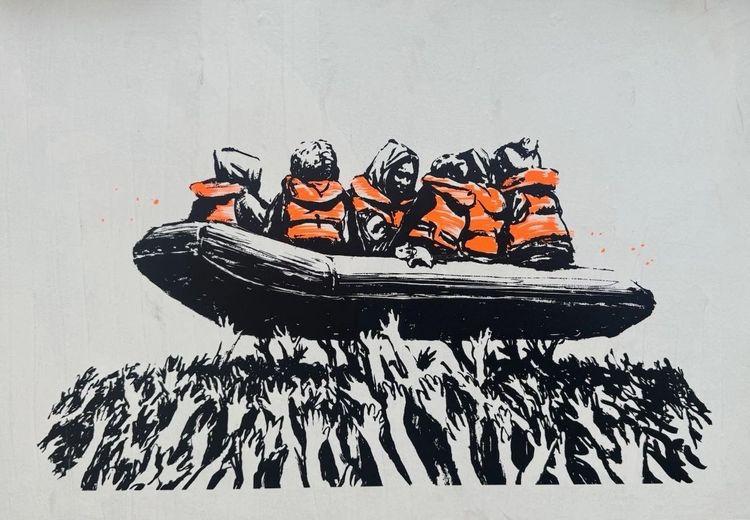 Migrant Boat (Glastonbury 2025 Poster)