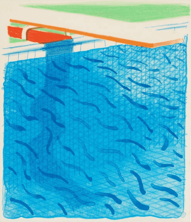 Pool Made with Paper and Blue Ink for Book