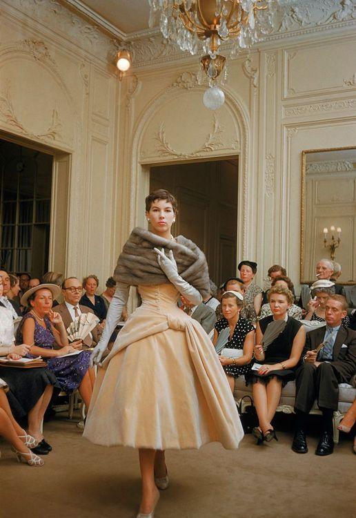 Salon Dior Cream Velvet Fur Stole, 1954