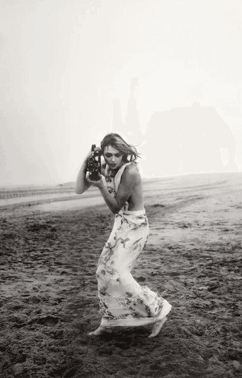Sasha with Bolex, French Vogue, Le Touquet, France