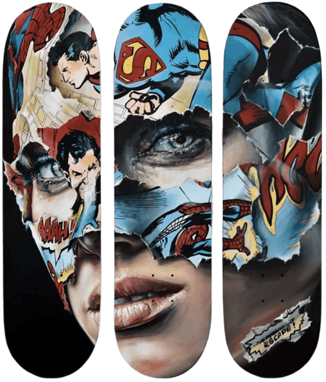La Cage et le Parfum de la Fuite (Set of Skateboards)