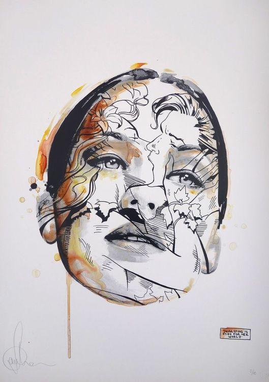 Tear Sting His Eyes for Her World (Hand Finished)