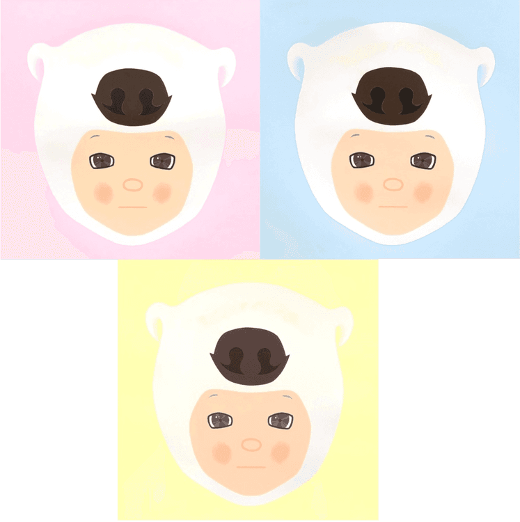 White Bear Prints Set (Pink/Blue/Yellow)